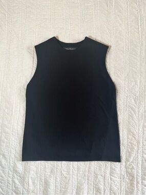 Lida Baday Black Round Neck Sleeveless Lined Blouse Top | Size S